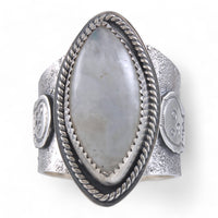 Moonstone Skull Ring: Size 8