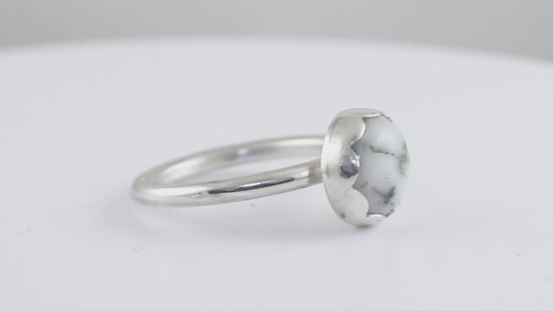 Moss Agate Ring: Size 8