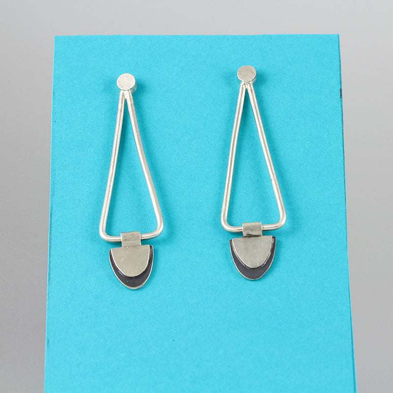 Modern Drop Two-Toned Studs