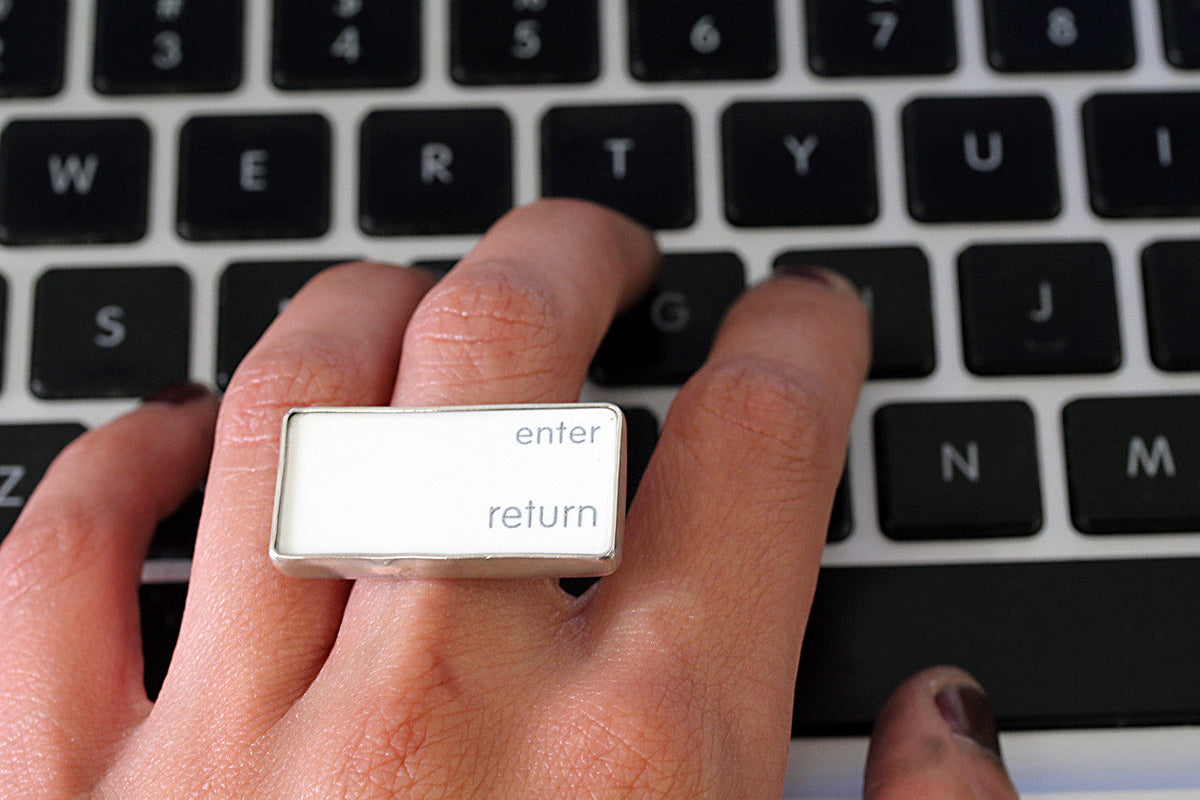 Toss Back Tuesday: Repurposed Jewelry featuring a Creative Dexterity Handmade Enter Ring.