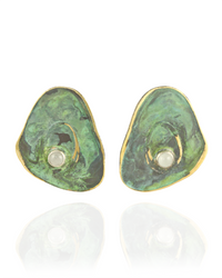 Patina: Aquamarine Green Gremlin Stud Earrings