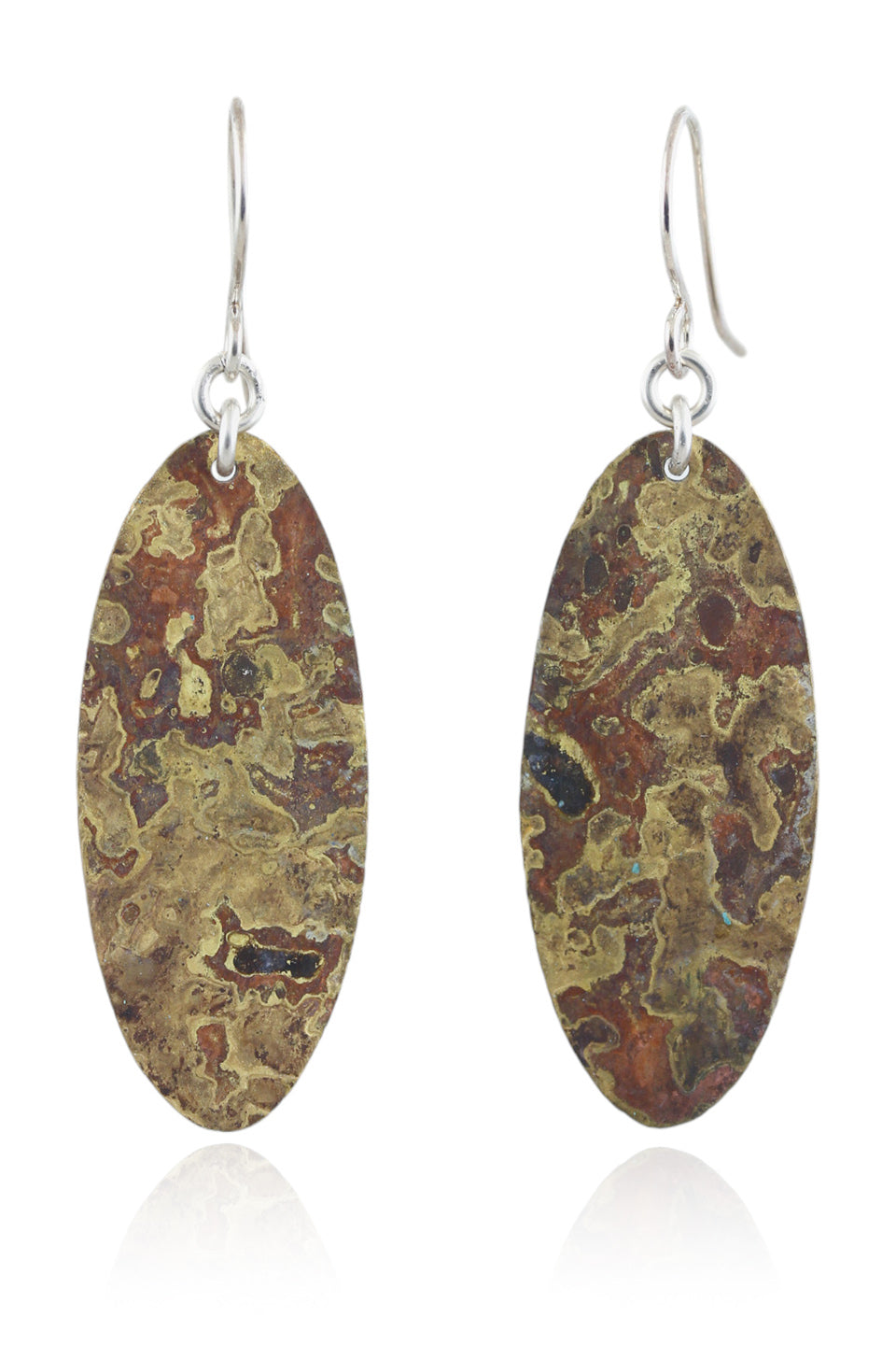 Patina: Antiqued Brass Oval Dangles