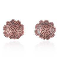 Abstract Domed Flower Earrings