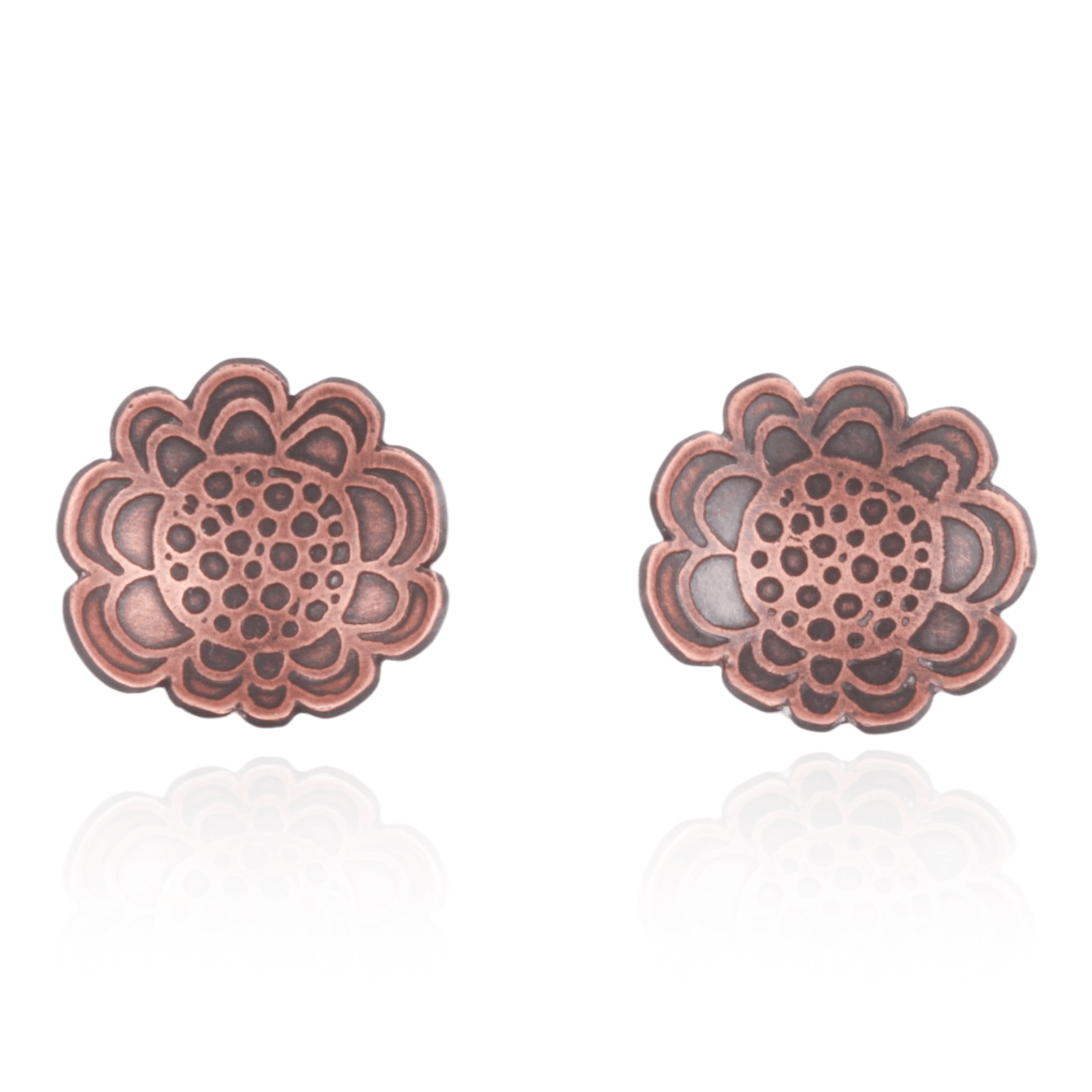 Abstract Domed Flower Earrings
