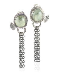 Prehnite Fringe Chain Studs
