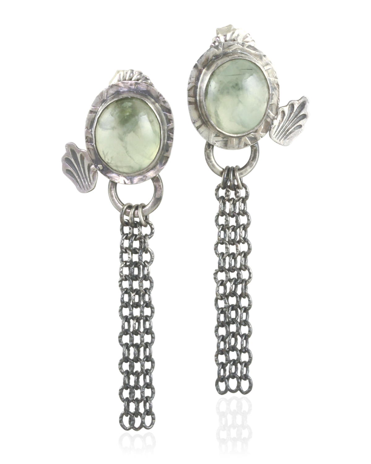 Prehnite Fringe Chain Studs