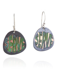 SERVE: Green Bubble Dangle Earrings