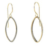 14k Gold with Sterling Silver Accent Leaf Dangle Earrings-front