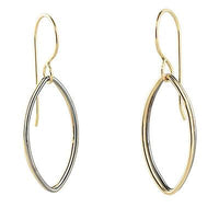 14k Gold with Silver Accent Leaf Dangles Creative Dexterity