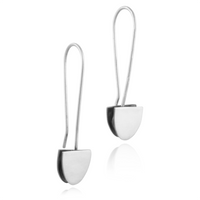 Minimalist Sterling Silver Modernist Cap Earrings