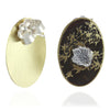 Botanical Wildflower Mixed Metal Oval Studs