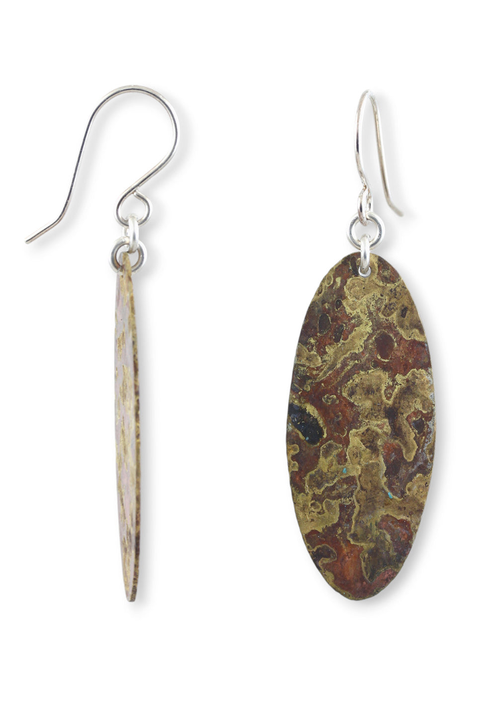 Patina: Antiqued Brass Oval Dangles