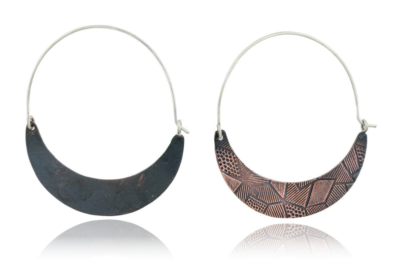 Geometric Party: Copper Hinge Hoops