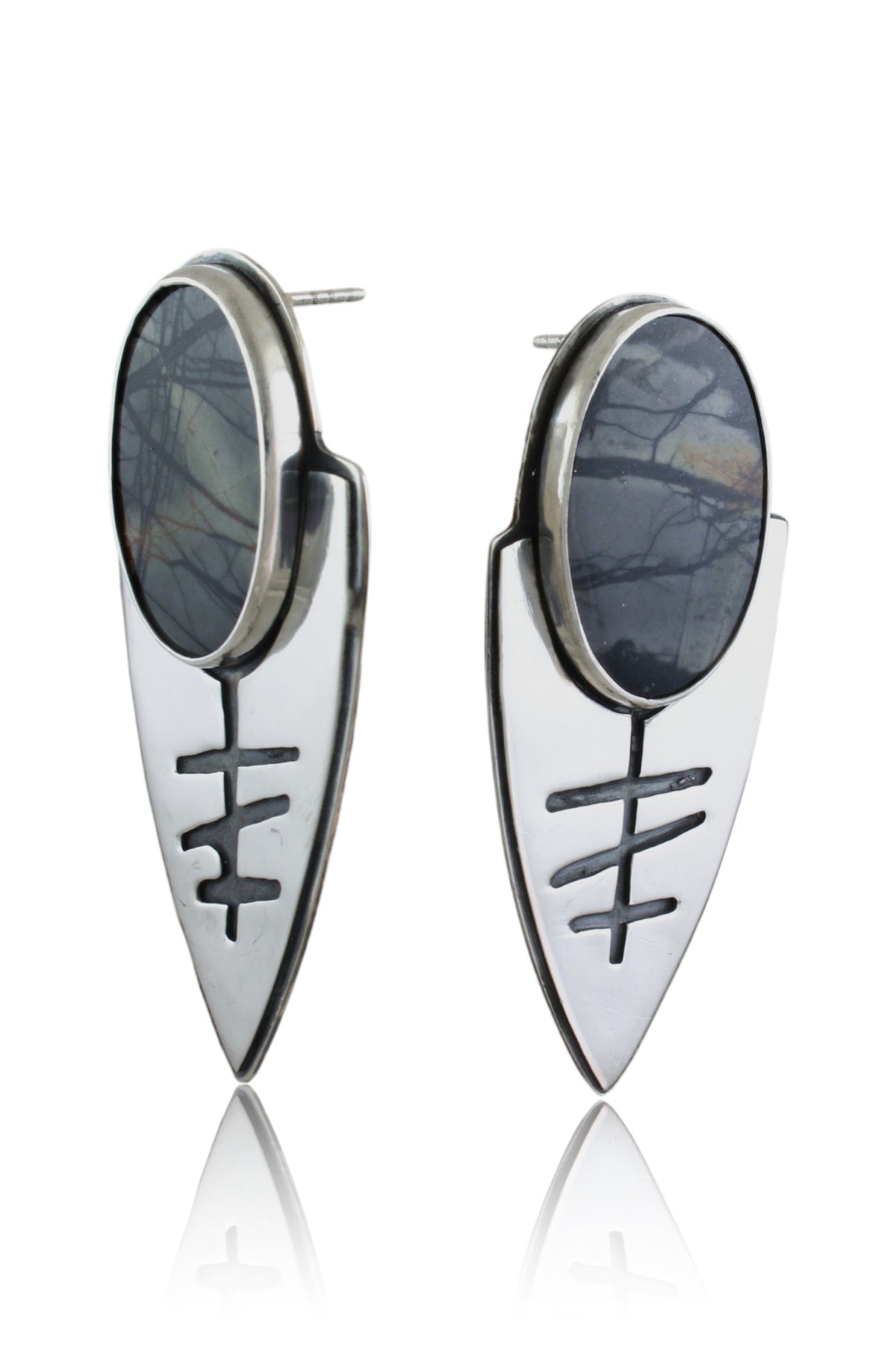 Jasper Sunset Shield Studs Creative Dexterity