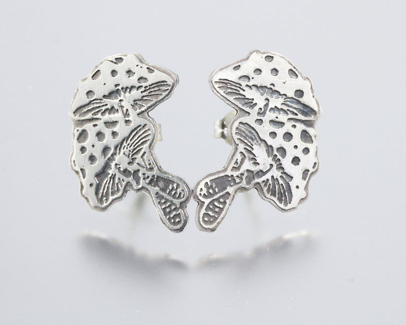 Mushroom Studs Sterling