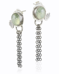 Prehnite Fringe Chain Studs