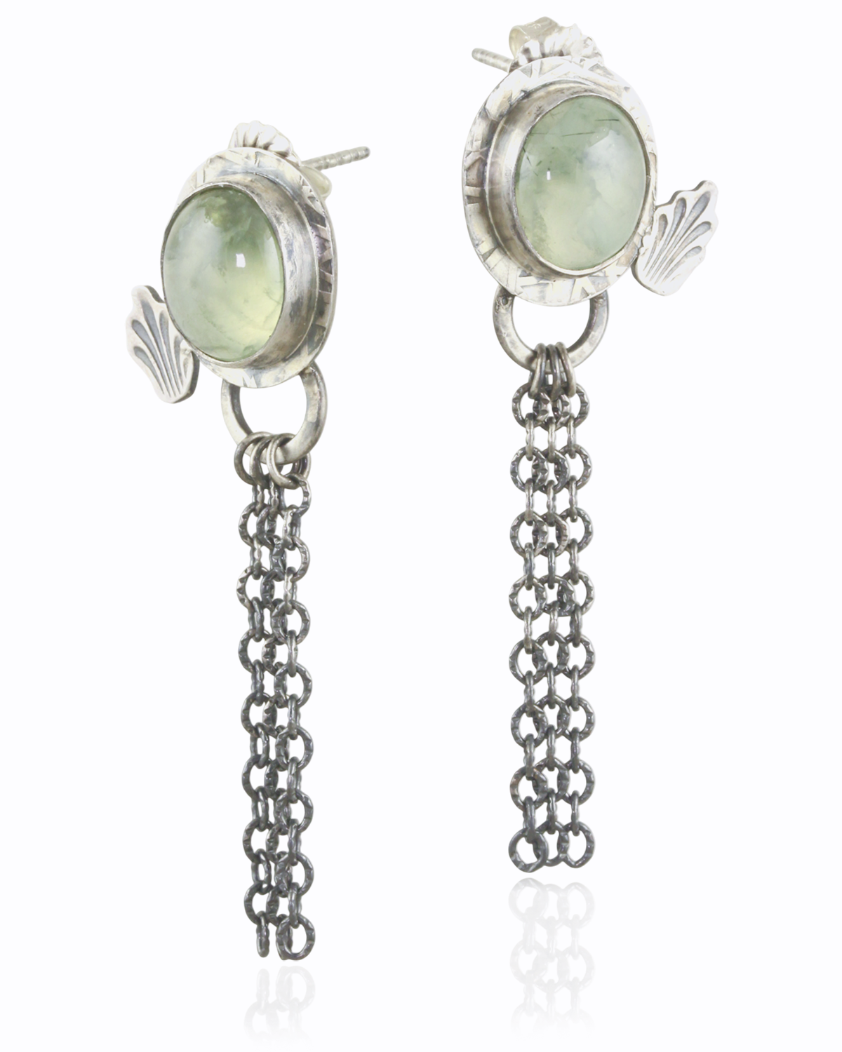 Prehnite Fringe Chain Studs