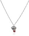 Lust: Vampire Fangs Pendant with Garnet