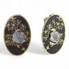 Botanical Wildflower Mixed Metal Oval Studs