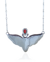 Death Moth Pendant with Garnet