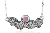 Skull Ossuary with Pink Tourmaline