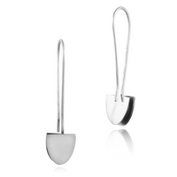 Minimalist Sterling Silver Modernist Cap Earrings