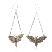 Death's-Head Hawkmoth Chandelier Earrings