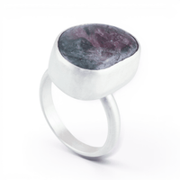 Chonky Purple Jasper Ring: Size 7.75