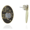 Botanical Wildflower Mixed Metal Oval Studs