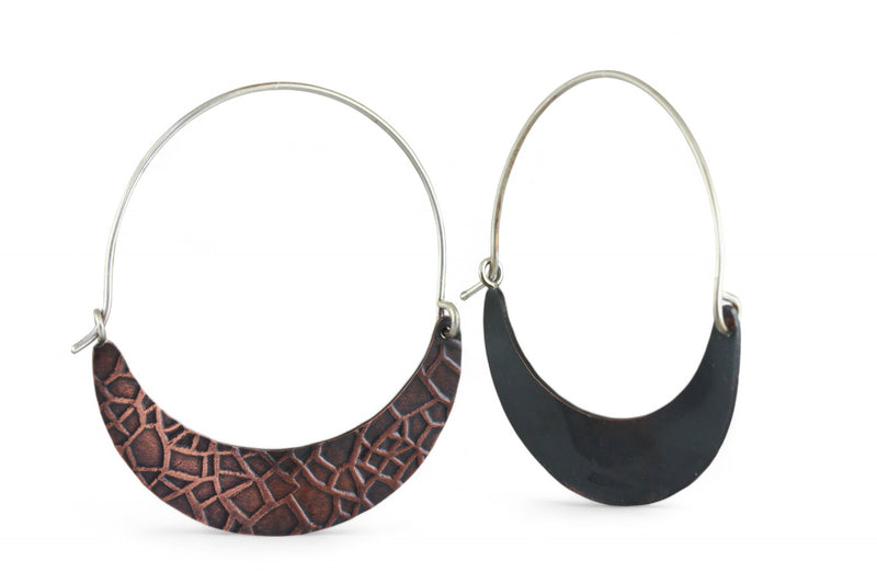 Geometric Path: Copper Hinge Hoops Creative Dexterity