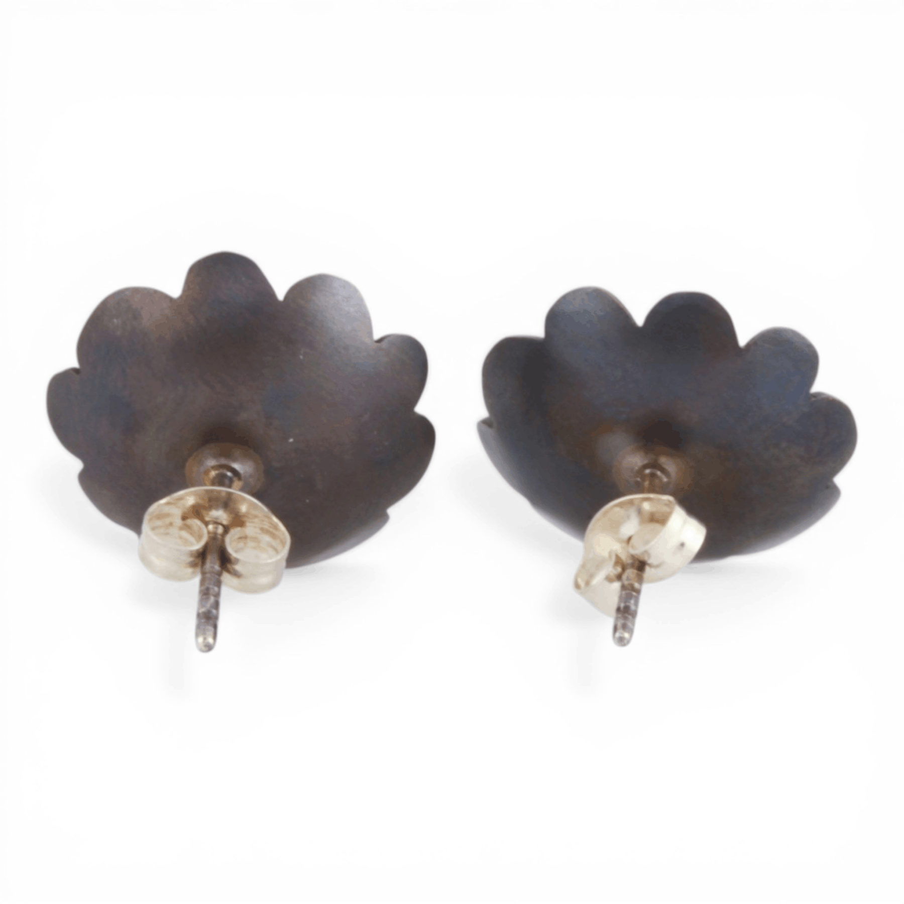 Abstract Domed Flower Earrings