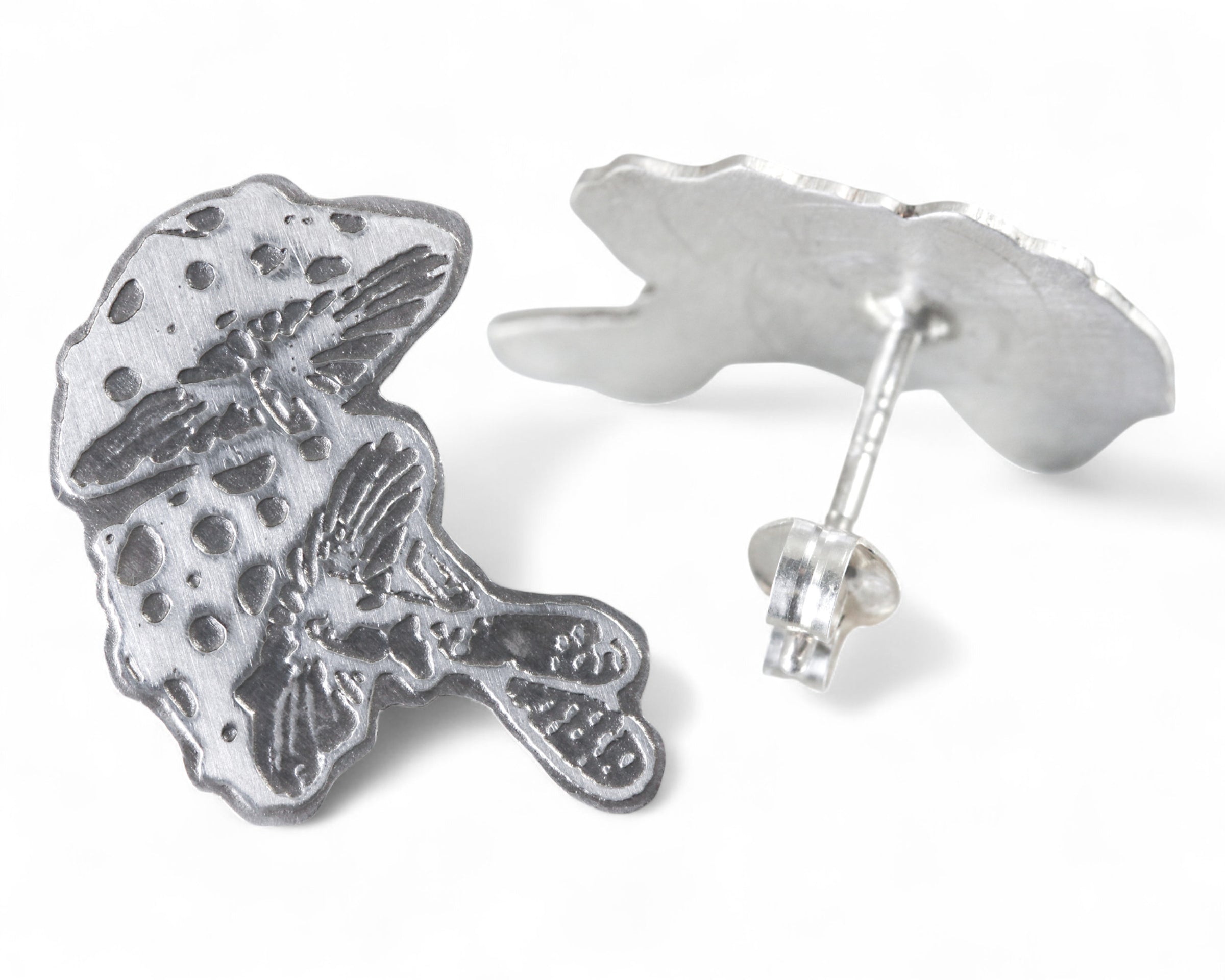 Mushroom Studs Sterling