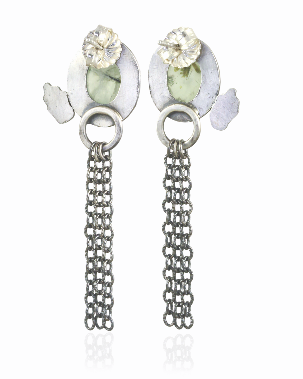 Prehnite Fringe Chain Studs