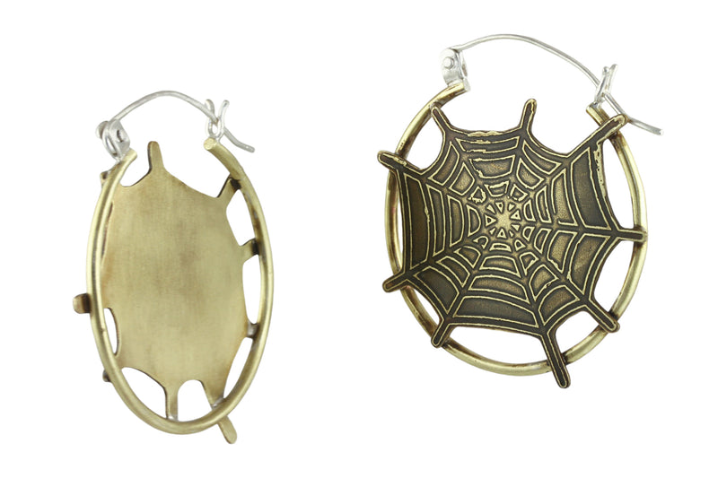 Brass SpiderWeb Hinge Hoops Creative Dexterity