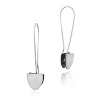 Minimalist Sterling Silver Modernist Cap Earrings
