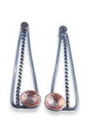 Copper Sterling Twisted Wire Mod Studs