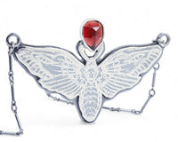 Death Moth Pendant with Garnet