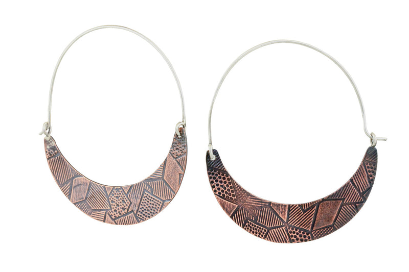 Geometric Party: Copper Hinge Hoops