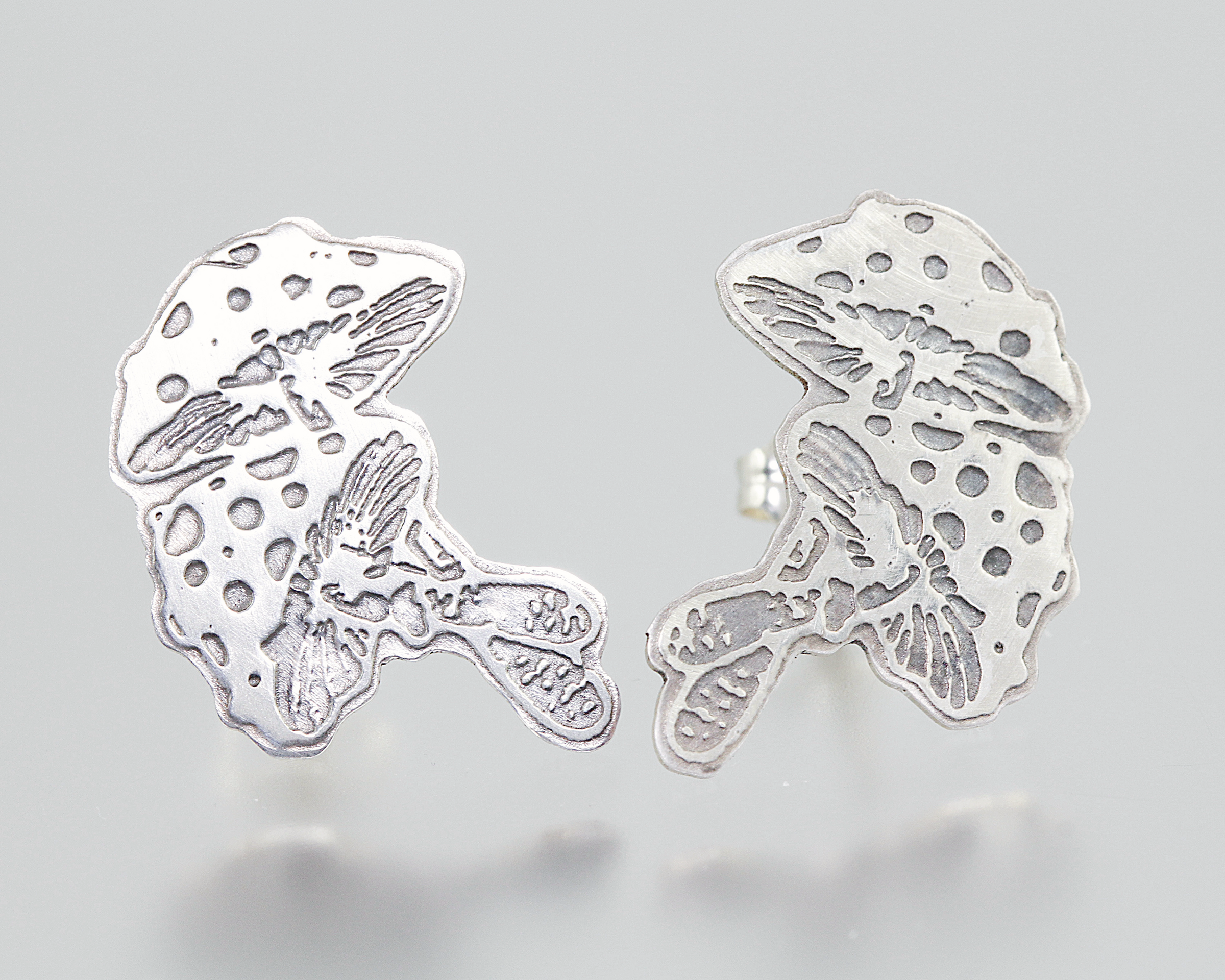 Mushroom Studs Sterling