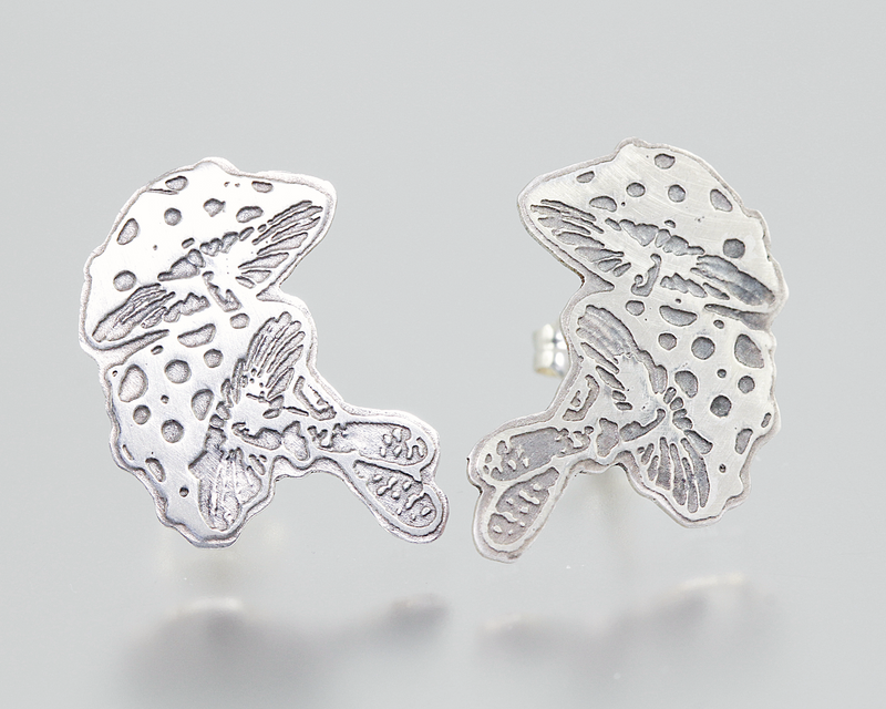 Mushroom Studs Sterling