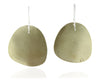 SERVE brass bubble dangle earrings: back (with artist's initials stamped). 10% of each SERVE sales will be donated to a LGBTQ+ youth charity.