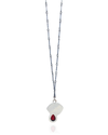 Lust: Vampire Fangs Pendant with Garnet