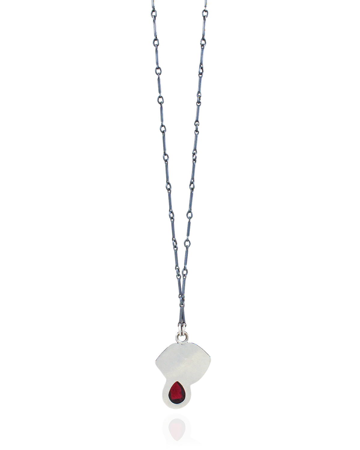 Lust: Vampire Fangs Pendant with Garnet