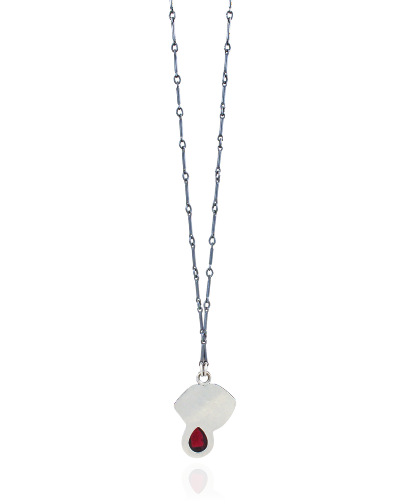 Lust: Vampire Fangs Pendant with Garnet