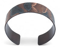 Rustic Blue Lined Landscape Cuff - Oxidized