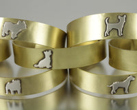Adjustable Brass Dog Breed Silhouette Cuff Bracelet – Stylish Dog Owner Jewelry: Cuff closeup