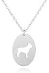 Boston Terrier Oval Silhouette Pendant