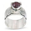 Garnet Crowned Vampire Wide Band Ring Size 9