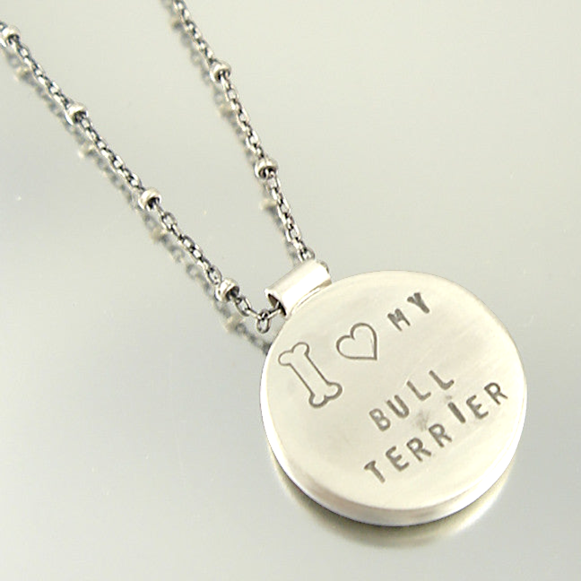 I Love My Bull Terrier Necklace Creative Dexterity