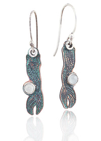 Patina: Turquoise Mermaid with Mini Aquamarine Bubble Dangles